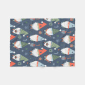 Kerstmoppen Bomen Blauw Groen Rood Fleece Deken (Voorkant (Horizontaal))