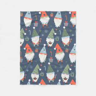 Kerstmoppen Bomen Blauw Groen Rood Fleece Deken