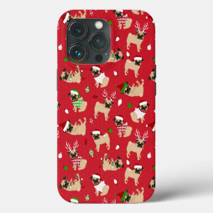 Kerstmopsen Rood iPhone 13 Pro Hoesje