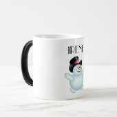 Kerstmorfende mok/Sneeuwman Magische Mok (Voorkant links)