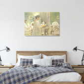 Kerstmorgen, café in Lasst Licht Hinin Canvas Afdruk (Insitu (Slaapkamer))