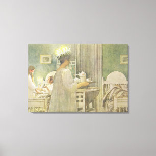 Kerstmorgen, café in Lasst Licht Hinin Canvas Afdruk