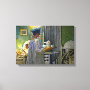 Kerstmorgen, de feestdag van Saint Lucy Canvas Afdruk