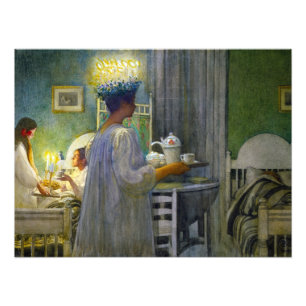 Kerstmorgen, de feestdag van Saint Lucy Foto Afdruk