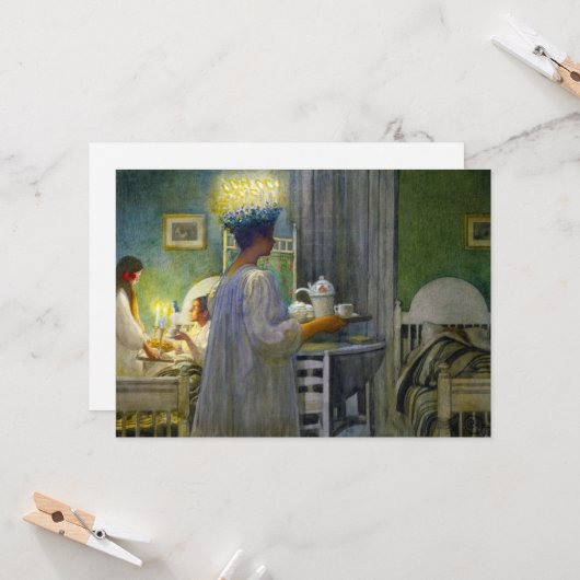 Kerstmorgen, de feestdag van Saint Lucy Kaart (Voorkant / Achterkant in situ)