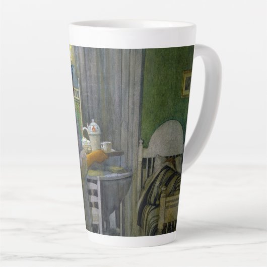 Kerstmorgen, de feestdag van Saint Lucy Latte Mok (Rechterhoek)