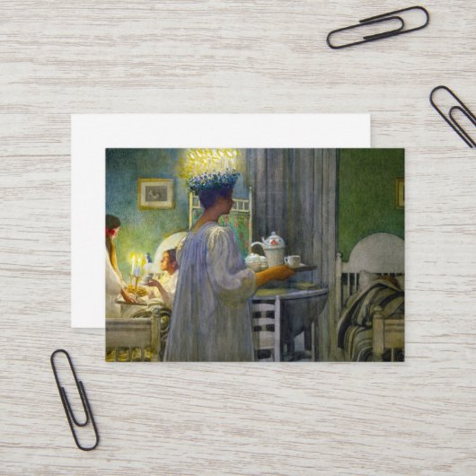 Kerstmorgen, de feestdag van Saint Lucy Visitekaartje (Voorkant / Achterkant in situ)