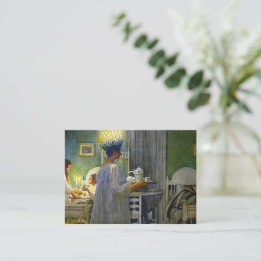 Kerstmorgen, de feestdag van Saint Lucy Visitekaartje (Staand voorkant)