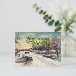 Kerstmorgen, kunstschilderij, briefkaart
