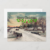 Kerstmorgen, kunstschilderij, briefkaart (Voorkant / Achterkant)