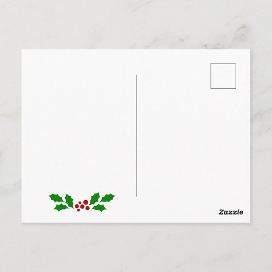 Kerstmorgen, kunstschilderij, briefkaart (Achterkant)