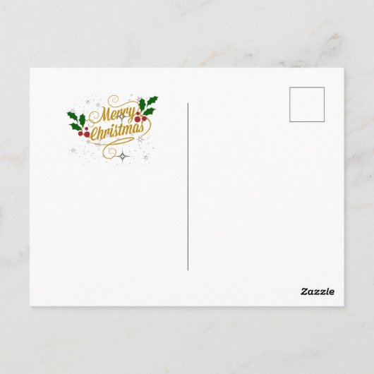 Kerstmorgen, kunstschilderij, briefkaart (Achterkant)