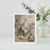 "Kerstmorgen" schilderij Zweedse Carl Larsson Feestdagenkaart (Staand voorkant)