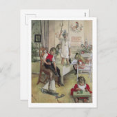 "Kerstmorgen" schilderij Zweedse Carl Larsson Feestdagenkaart (Voorkant / Achterkant)