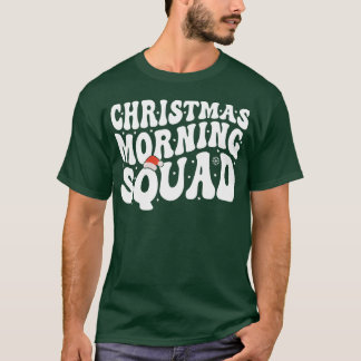 Kerstmorgen Squad Groovy Fancy Kerstmis vin T-shirt