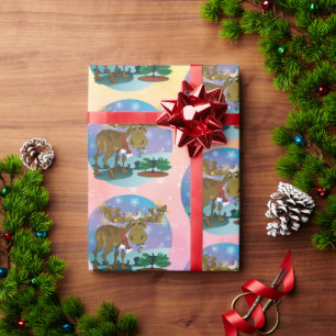 Kerstmoss kleiner print Inpakpapier