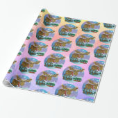 Kerstmoss kleiner print Inpakpapier (Uitgerold)