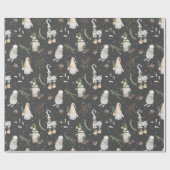 Kerstmossen en kabouters cadeaupapier (Vlak)