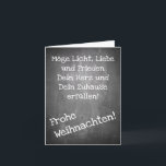 kerstmotief in chalkboardstijl - XMAS-kaart Kaart<br><div class="desc">kerstmotief in chalkboardstijl met de woorden Frohe Weihnacht in het Duits,  in het Spaans,  in het Frans,  in het Engels</div>