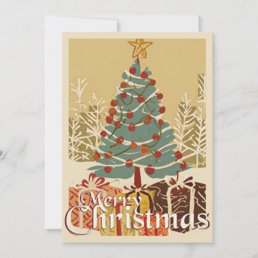 Kerstmotief, met cadeaus onder de kerstboom (Voorkant)