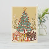 Kerstmotief, met cadeaus onder de kerstboom (Staand voorkant)