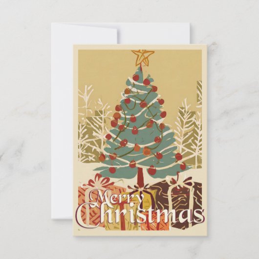Kerstmotief, met cadeaus onder de kerstboom (Voorkant)