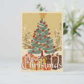 Kerstmotief, met cadeaus onder de kerstboom (Staand voorkant)