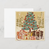 Kerstmotief, met cadeaus onder de kerstboom (Voorkant / Achterkant)