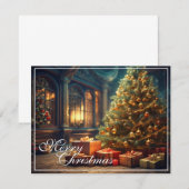 Kerstmotief met cadeaus onder de kerstboom  (Voorkant / Achterkant)