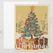 Kerstmotief, met cadeaus onder de kerstboom (Voorkant / Achterkant)