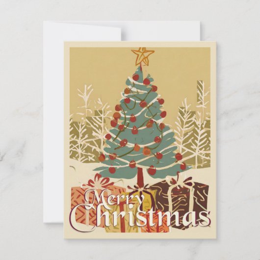 Kerstmotief, met cadeaus onder de kerstboom (Voorkant)