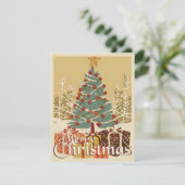 Kerstmotief, met cadeaus onder de kerstboom (Staand voorkant)