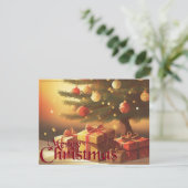 Kerstmotief, met cadeaus onder de kerstboom (Staand voorkant)