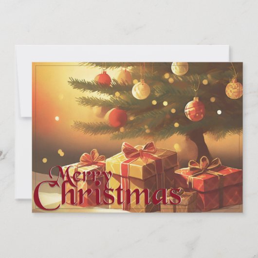 Kerstmotief, met cadeaus onder de kerstboom (Voorkant)
