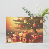 Kerstmotief, met cadeaus onder de kerstboom (Staand voorkant)