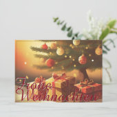 Kerstmotief met cadeaus onder de kerstboom 37016 (Staand voorkant)
