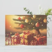 Kerstmotief met cadeaus onder de kerstboom 37016 (Staand voorkant)