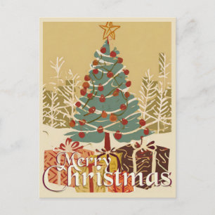 Kerstmotief, met cadeaus onder de kerstboom feestdagenkaart