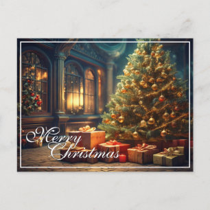 Kerstmotief met cadeaus onder de kerstboom  feestdagenkaart