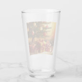 Kerstmotief, met cadeaus onder de kerstboom glas (Achterkant)