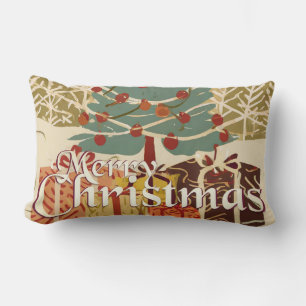Kerstmotief, met cadeaus onder de kerstboom kussen