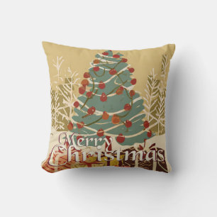 Kerstmotief, met cadeaus onder de kerstboom kussen