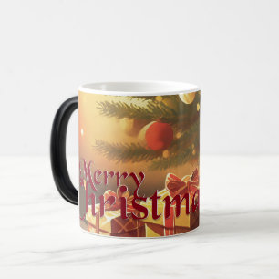 Kerstmotief, met cadeaus onder de kerstboom magische mok