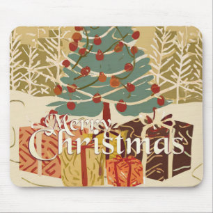 Kerstmotief, met cadeaus onder de kerstboom muismat