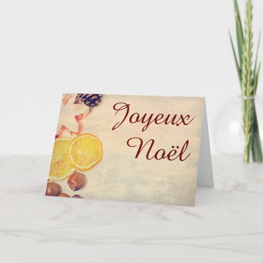 Kerstmotief met fruit… feestdagen kaart (Voorkant)