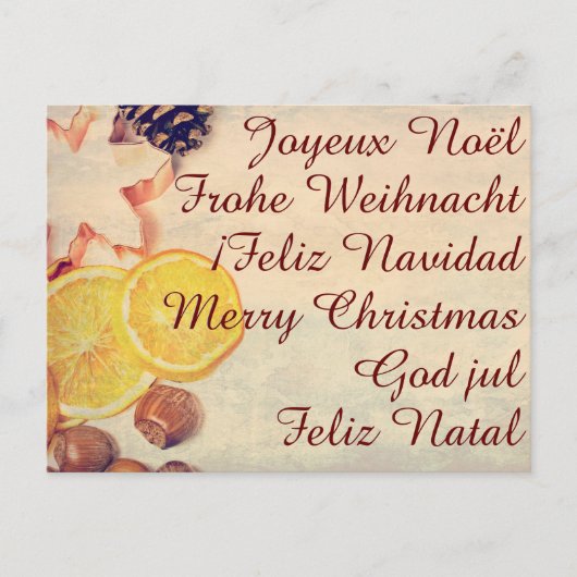 Kerstmotief met fruit... feestdagenkaart (Voorkant)