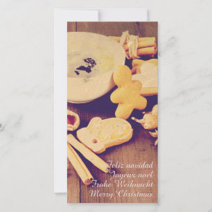 Kerstmotief met koekjes, snoep en kruiden kaart