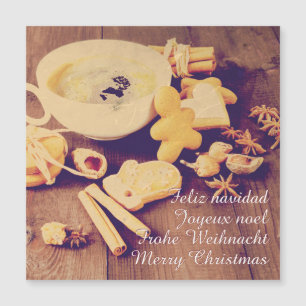 Kerstmotief met koekjes, snoep en specerijen