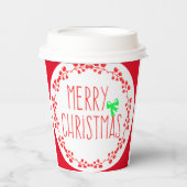 Kerstmotief Papierkop (met optioneel deksel) Papieren Bekers (Voorkant)