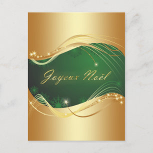 Kerstmotief van goud met groene achtergrond briefkaart